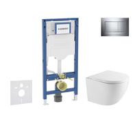 Geberit Duofix - Conjunto de módulo de instalación empotrada,inodoro Oudee y asiento con cierre suave, botón Sigma20, cromo SANI11CA1159