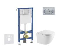 Geberit Duofix - Conjunto de módulo de instalación empotrada,Inodoro Oudee y asiento con cierre suave, botón Delta01, cromo mate SANI11CA2105