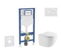 Geberit Duofix - Conjunto de módulo de instalación empotrada,Inodoro Oudee y asiento con cierre suave, botón Sigma01, blanco alpino SANI11CA3195