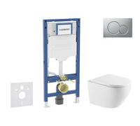 Geberit Duofix - Conjunto de módulo de instalación empotrada, Inodoro Oudee y asiento con cierre suave, botón Sigma01, Cromo lacado mate SANI11CA2110
