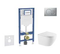 Geberit Duofix - Conjunto de módulo de instalación empotrada, Inodoro Oudee y asiento con cierre suave, botón Sigma01, Cromo lacado mate SANI11CA2113