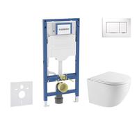 Geberit Duofix - Conjunto de módulo de instalación empotrada,Inodoro Oudee y asiento con cierre suave, botón Sigma20, blanco/cromo SANI11CA3197