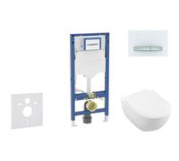 Geberit Duofix - Conjunto de módulo de instalación empotrada, inodoro Subway 2.0 y asiento softclose, pulsador Sigma50, blanco alpino SANI11CK3115