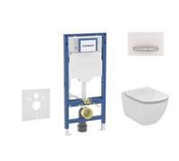 Geberit Duofix - Conjunto de módulo de instalación empotrada, inodoro Tesi y asiento, pulsador Sigma50, blanco alpino SANI11CD3123