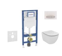 Geberit Duofix - Conjunto de módulo de instalación empotrada, inodoro Tesi y asiento softclose, pulsador Sigma50, blanco alpino SANI11CD3139