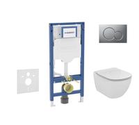 Geberit Duofix - Conjunto de módulo de instalación empotrada, inodoro Tesi y asiento softclose, pulsador Sigma01, cromo mate SANI11CD2134
