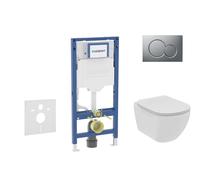 Geberit Duofix - Conjunto de módulo de instalación empotrada, inodoro Tesi y asiento softclose, pulsador Sigma01, cromo mate SANI11CD2110