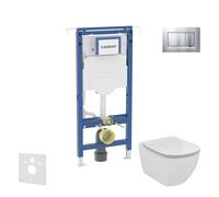 Geberit Duofix - Juego de instalación pre-pared, inodoro y asiento Ideal Standard Tesi, botón Sigma20, cromo mate/cromo SANI11CD2108