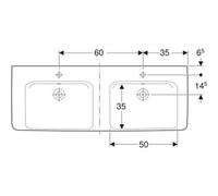 Geberit DWT Renova, plato de ducha, modelo Plan, 1300 x 480 mm, color blanco