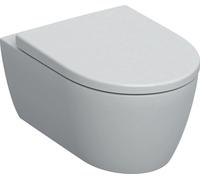 Geberit GE iCon Set Wand-WC mit WC-Sitz, Rimfree Tiefspüler, geschl. Form, T:53cm, weiß