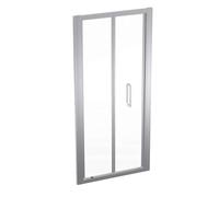 Geberit GEO - Puerta de ducha 80x190 cm, plateado/cristal transparente 560.116.00.2
