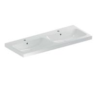 Geberit iCon - Lavabo doble 120x48 cm, con rebosadero, 2 orificios para grifo, KeraTect, blanco 501.838.00.2