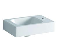 Geberit iCon - Lavabo sin rebosadero con orificio a la derecha, 38x28 cm, con KeraTect, blanco 124736600