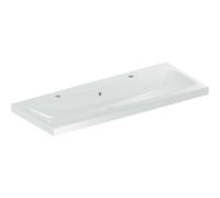 Geberit iCon Light lavabo, 120 cm x 48 cm, con 2 agujeros para grifo, con rebosadero,501837, 501837002, Color: blanco/KeraTect - CM