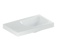 Geberit iCon Light lavabo con enjuague manual, 53 cm x 31 cm, sin agujero para grifo, sin rebosadero, espacio de repisa a la izquierda, 501833, 501833004, Color: blanco/KeraTect - CM