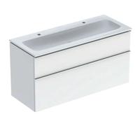 Geberit iCon - Mueble con lavabo doble, 120x63x48 cm, KeraTect, blanco brillante 502.334.01.2