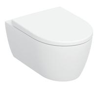 Geberit iCon taza de inodoro con asiento de cierre suave suspendido sin reborde con descarga de remolino blanco brillante 503.045.00.1