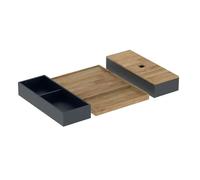 Geberit - Juego de 4 organizadores para cajón, negro/bambú 502.349.00.1