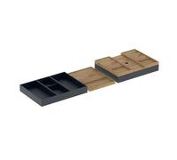 Geberit - Juego de 4 organizadores para cajón, negro/bambú 502.353.00.1
