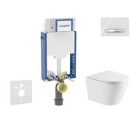 Geberit Kombifix - Conjunto de instalación empotrada, inodoro Nefia y asiento softclose, pulsador Sigma50, cromo/blanco alpino SANI15CA3150