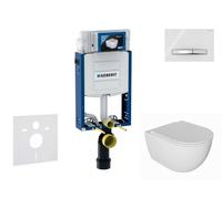 Geberit Kombifix - Conjunto de instalación empotrada, inodoro Oudee y asiento softclose, pulsador Sigma50, cromo/blanco alpino SANI15CA3123