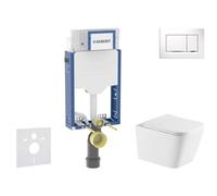 Geberit Kombifix - Conjunto de módulo de instalación empotrada, inodoro Arkas l y asiento softclose, pulsador Sigma20, blanco/cromo SANI15CA3166
