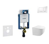 Geberit Kombifix - Conjunto de módulo de instalación empotrada, inodoro Gaia y asiento softclose, pulsador de descarga Sigma20, blanco/cromo SANI15CA3115
