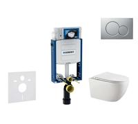 Geberit Kombifix - Conjunto de módulo de instalación empotrada, inodoro Gaia y asiento softclose, pulsador de descarga Sigma01, cromo lacado mate SANI15CA1125
