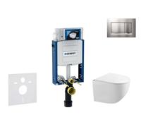 Geberit Kombifix - Conjunto de módulo de instalación empotrada, inodoro Gaia y asiento softclose, pulsador de descarga Sigma20, cromo mate/cromo SANI15CA1120