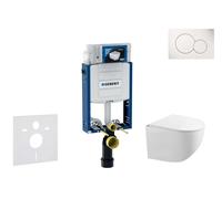 Geberit Kombifix - Conjunto de módulo de instalación empotrada, inodoro Gaia y asiento softclose, pulsador de descarga Sigma01, blanco alpino SANI15CA3113