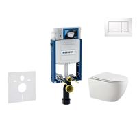 Geberit Kombifix - Conjunto de módulo de instalación empotrada, inodoro Gaia y asiento softclose, pulsador de descarga Sigma20, blanco/cromo SANI15CA3118