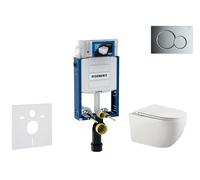 Geberit Kombifix - Conjunto de módulo de instalación empotrada, inodoro Gaia y asiento softclose, pulsador de descarga Sigma01, cromo brillante SANI15CA1122