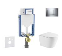Geberit Kombifix - Conjunto de módulo de instalación empotrada,inodoro Nefia y asiento con cierre suave, botón Sigma20, cromo SANI15CA1141