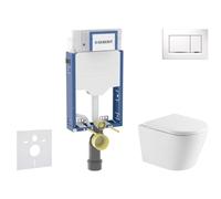 Geberit Kombifix - Conjunto de módulo de instalación empotrada, inodoro Nefia y asiento softclose, pulsador Sigma20, blanco/cromo SANI15CA3148