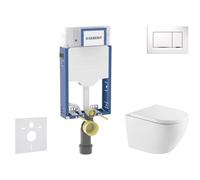 Geberit Kombifix - Conjunto de módulo de instalación empotrada,Inodoro Oudee y asiento con cierre suave, botón Sigma20, blanco/cromo SANI15CA3163