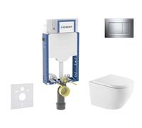 Geberit Kombifix - Conjunto de módulo de instalación empotrada,inodoro Oudee y asiento con cierre suave, botón Sigma20, cromo SANI15CA1145