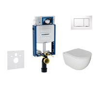 Geberit Kombifix - Conjunto de módulo de instalación empotrada,Inodoro Oudee y asiento con cierre suave, botón Sigma20, blanco/cromo SANI15CA3112
