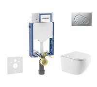 Geberit Kombifix - Conjunto de módulo de instalación empotrada, Inodoro Oudee y asiento con cierre suave, botón Sigma01, Cromo lacado mate SANI15CA2106