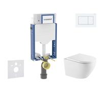 Geberit Kombifix - Conjunto de módulo de instalación empotrada, inodoro Oudee y asiento softclose, pulsador Sigma20, blanco/blanco mate SANI15CA3162
