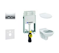 Geberit Kombifix - Conjunto de módulo de instalación empotrado, inodoro Alpha con asiento, pulsador de descarga Delta35, cromo brillante 110.100.00.1 NR5