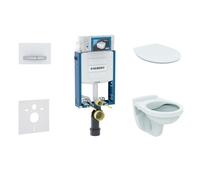 Geberit Kombifix - Conjunto de módulo de instalación, inodoro Alpha con asiento, pulsador de descarga Sigma01, blanco alpino 110.302.00.5 ND8