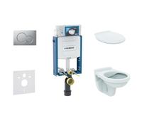 Geberit Kombifix - Conjunto de módulo de instalación, inodoro Alpha con asiento, pulsador de descarga Sigma01, cromo mate 110.302.00.5 NR3