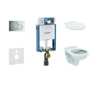 Geberit Kombifix - Conjunto de módulo de instalación, inodoro Alpha con asiento, pulsador de descarga Sigma01, cromo brillante 110.302.00.5 NR2