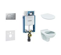 Geberit Kombifix - Conjunto de módulo de instalación, inodoro Alpha con asiento, pulsador de descarga Sigma01, cromo mate 110.302.00.5 ND3