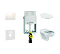 Geberit Kombifix - Conjunto de módulo de instalación, inodoro Alpha con asiento, pulsador de descarga Sigma01, blanco alpino 110.100.00.1 NR1