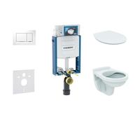 Geberit Kombifix - Conjunto de módulo de instalación, inodoro Alpha con asiento, pulsador de descarga Sigma20, blanco/cromo 110.302.00.5 ND5