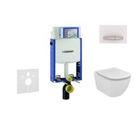 Geberit Kombifix - Módulo para inodoro suspendido con pulsador Sigma50, blanco alpino + Ideal Standard Tesi - WC y asiento 110.302.00.5 NF8