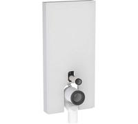 Geberit Monolith módulo sanitario para WC de pedestal, 101cm, conexión de agua lateral, con tubo de conexión P, 131003TD5, Color: Vidrio blanco / aluminio cepillado - CM