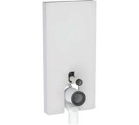 Geberit Monolith PLUS módulo sanitario para WC de pedestal, 101cm, conexión de agua lateral, con tubo de conexión P, 131.203.TD.7, Color: Vidrio blanco / aluminio cepillado