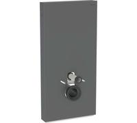 Geberit Monolith PLUS módulo sanitario para WC suspendido, 101cm, conexión de agua lateral, con tubo de conexión, 131222CD7, Color: Vidrio negro / aluminio cepillado negro - CM